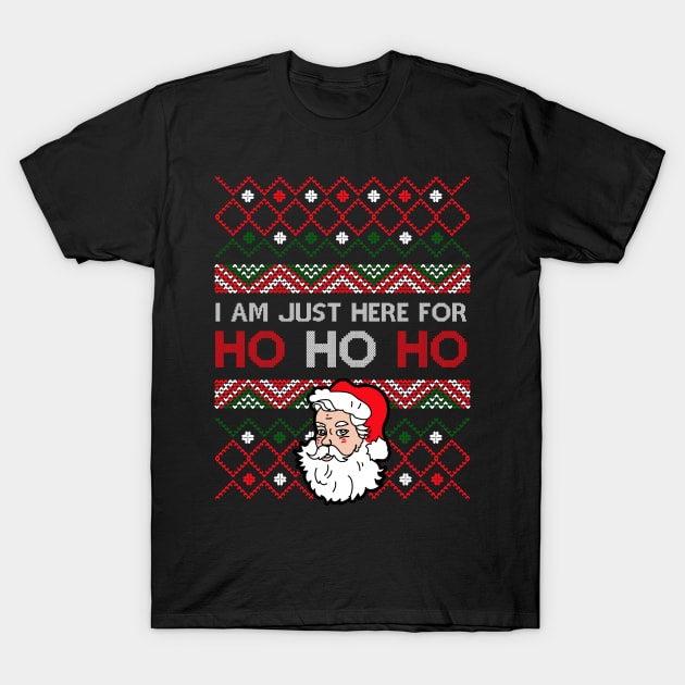 Ugly Christmas Sweater with Santa T-Shirt by Daria Popkova